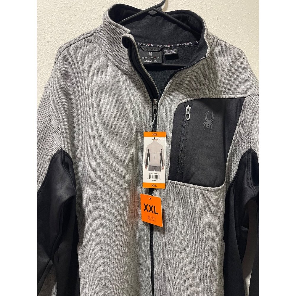 Spyder Men's Relaxed Fit Full Zip Jacket, XXL, Gray, New - Picture 8 of 14